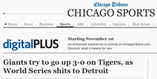 Illustration for article titled "World Series Shits To Detroit" Declares Chicago Tribune, Fox News, Et Al